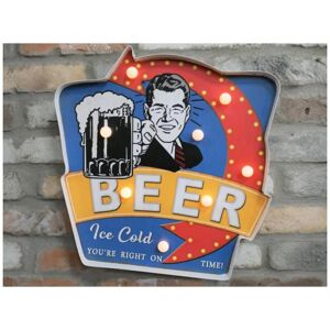 UNIQUEHOMEFURNITURE Industrial Beer Sign Bar Pub Wall Decor Vintage Style Retro Metal Drinks Lights