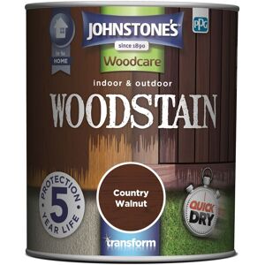 JOHNSTONE'S Johnstones Woodcare Indoor and Outdoor Woodstain Paint - 750ml - Country Walnut - Country Walnut