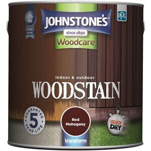 JOHNSTONE'S Johnstones Woodcare Indoor and Outdoor Woodstain Paint - 2.5L - Red Mahogany - Red Mahogany