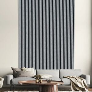 Kraus Acoustic Slat Wall Panel 3D Wood - Concrete Grey - 2400x573mm - Set of 5 - Grey