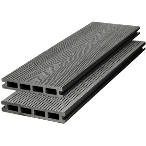 LIVINGANDHOME WPC Decking Waterproof Floor Tiles Set with Accessories Kit Light Grey,8.4㎡