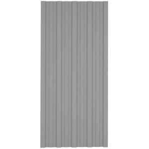 Berkfield Home - Mayfair Roof Panels 12 pcs Galvanised Steel Grey 100x45 cm