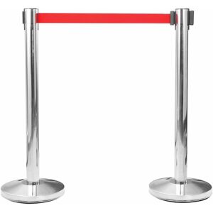 Berkfield Home - Mayfair Stanchion with Belt Airport Barrier Stainless Steel Silver