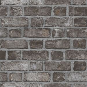 BERKFIELD HOME Noordwand Homestyle Wallpaper Brick Wall Black and Grey