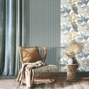 BERKFIELD HOME Noordwand Topchic Wallpaper Fans Blue