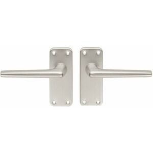 Loops - pair Straight Tapered Handle on Latch Backplate 102 x 41mm Satin Aluminium