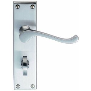 Loops - pair Victorian Scroll Handle on Bathroom Backplate 155 x 41mm Satin Chrome