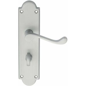 Loops - pair Victorian Scroll Handle on Bathroom Backplate 205 x 49mm Satin Chrome