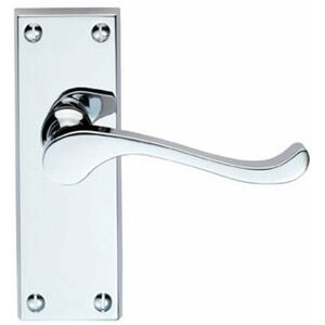 Loops - pair Victorian Scroll Handle on Latch Backplate 120 x 41mm Polished Chrome