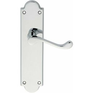 Loops - pair Victorian Scroll Handle on Latch Backplate 205 x 49mm Polished Chrome