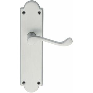 Loops - pair Victorian Scroll Handle on Latch Backplate 205 x 49mm Satin Chrome