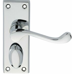 Loops - pair Victorian Scroll Handle on Privacy Backplate 118 x 43mm Polished Chrome