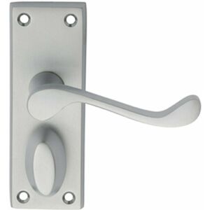 Loops - pair Victorian Scroll Handle on Privacy Backplate 118 x 43mm Satin Chrome