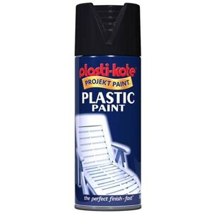 Plastikote - Plastic Paint Spray Black Gloss 400ml PKT10606