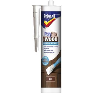 Polyfilla Wood Filler General Repairs - Cartridge - Dark - 480g - Dark - Polycell