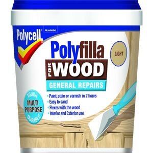 Polycell Polyfilla Wood Filler General Repairs - Ready Mixed Tub - Light - 380g - Light