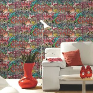 P&s - p+s Graffiti Tag Brick Wallpaper Urban Children Kids Teenager Bedroom Washable