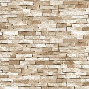 P&S 3D Effect Brick Wallpaper Beige Natural Stone Slate Rustic Weathered Texture p+s