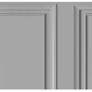 Elegant Home Design Library Light Grey Realistic Panel Effect Wallpaper - Rasch