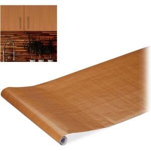 Contact Paper, Decorative Surface Sticker Roll, Self-Adhesive Paper, pvc, 45x200 cm, Brown Wood - Relaxdays