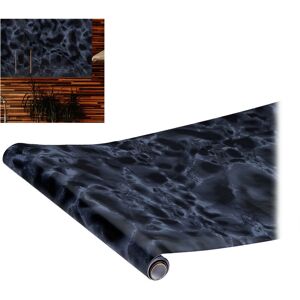 Contact Paper, Decorative Surface Sticker Roll, Self-Adhesive Paper, pvc, 45x200 cm, Black Marble - Relaxdays