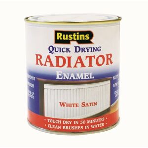 Rustins - RADS500 Quick Dry Radiator Enamel Paint Satin White 500ml RUSQDRES500