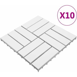 Decking Tiles 10 pcs White 30x30 cm Solid Acacia Wood - Royalton