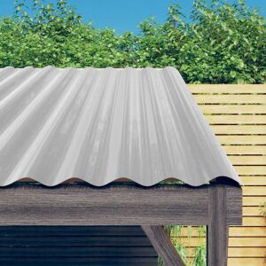 Berkfield Home - Royalton Roof Panels 12 pcs Powder-coated Steel Silver 100x36 cm