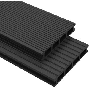 Wpc Decking Boards with Accessories 10 m² 2.2 m Anthracite - Royalton