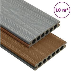 Wpc Decking Boards with Accessories Brown and Grey 10 m² 2.2 m - Royalton