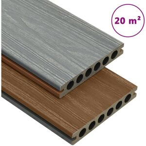 Wpc Decking Boards with Accessories Brown and Grey 20 m² 2.2 m - Royalton