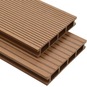 Wpc Hollow Decking Boards with Accessories 10 m² 2.2 m Teak - Royalton