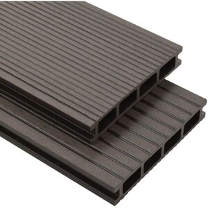 Wpc Hollow Decking Boards with Accessories 16m² 2.2m Dark Brown - Royalton
