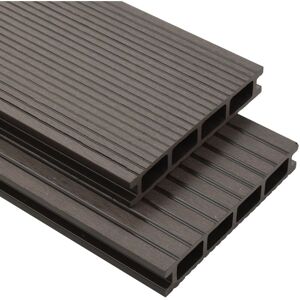 Wpc Hollow Decking Boards with Accessories 30m² 2.2m Dark Brown - Royalton