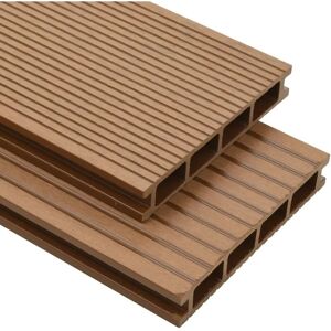 Wpc Hollow Decking Boards with Accessories 36 m² 2.2 m Teak - Royalton