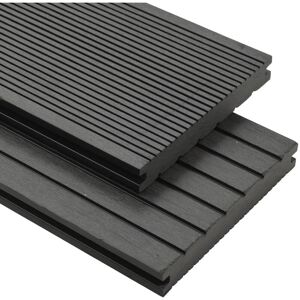 Wpc Solid Decking Boards with Accessories 10 m² 2.2 m Grey - Royalton