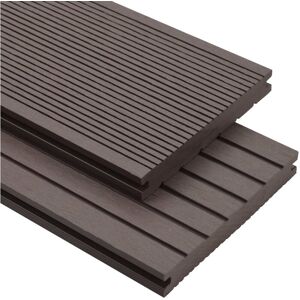 Wpc Solid Decking Boards with Accessories 16m² 2.2m Dark Brown - Royalton