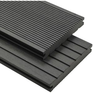 Wpc Solid Decking Boards with Accessories 26 m² 2.2 m Grey - Royalton