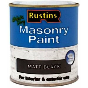 Quick Dry Masonry Paint Matt Black 500ml RUSMASPB500 - Black - Rustins