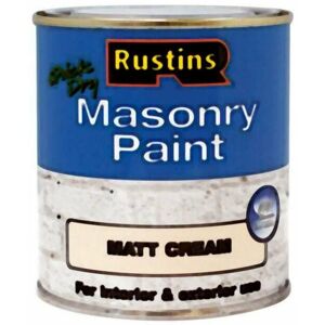 Quick Dry Masonry Paint Matt Cream 500ml RUSMASPC500 - Cream - Rustins