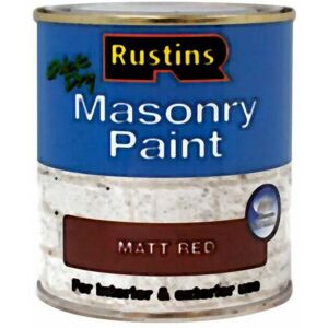 Quick Dry Masonry Paint Matt Red 500ml RUSMASPR500 - Red - Rustins