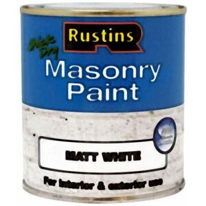 Rustins Quick Dry Masonry Paint Matt White 500ml RUSMASPW500 - White