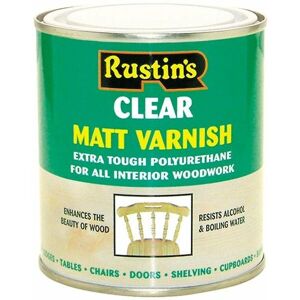 Polyurethane Varnish Matt Clear 1 litre RUSPVMCL1L - Transparent - Rustins