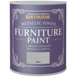 Rust-Oleum Metallic Furniture Paint Silver 750ML - Silver