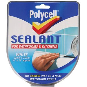 Polycell - Sealant Strip Kitchen / Bathroom White 22mm PLCSSBKWH22