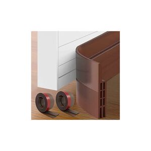 ROSE Set of 2 Door Bottom Caulk, 100 x 5cm Door Bottom Adhesive, Soft Silicone Thermal Sound Insulation Brown Sealing Strip Anti Noise Dust Stop Cold Air