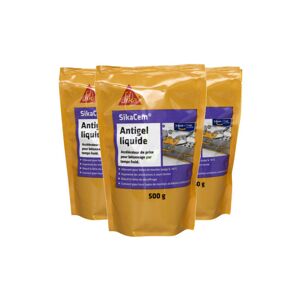 Sika - Set of 3 Cem Liquid Antifreeze Accelerator for cold weather concreting - 500 g
