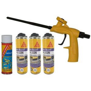 Kit polyurethane foam expander 500ml x3 - Cleaner 500ml - Foam Gun - Sika