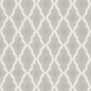 Ethnic style wallpaper wall Profhome 961972 textile wallpaper textured with rhomboid pattern matt beige cream 5.33 m2 (57 ft2) - beige