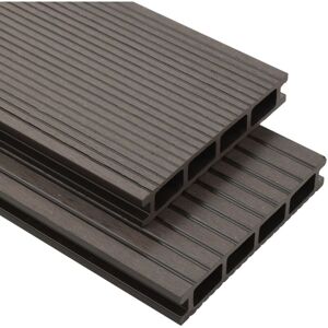 SWEIKO Wpc Hollow Decking Boards with Accessories 10m2 2.2m Dark Brown VDTD18610